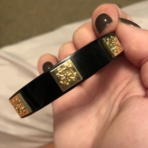 Black and gold rustic cuff bracelet